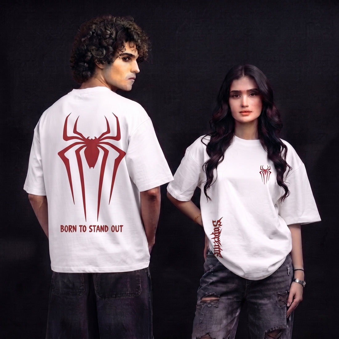 White Spider Graphic Oversized T-Shirt